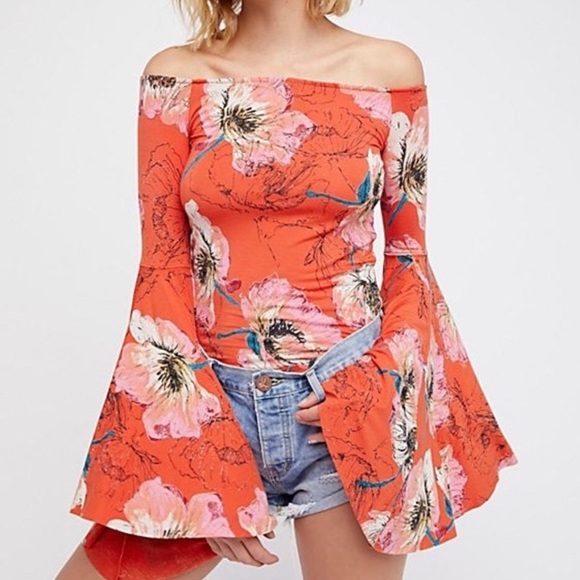 🎉HP🎉 FP Birds Of Paradise Bell Sleeve Top - Picture 2 of 6